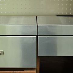 廃版希少 unico/ウニコ STRADA/ストラーダ キッチンボード 幅120 ステンレス天板 インダストリアル 食器棚 中古家具 店頭引取歓迎 R7376