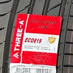 🌞215/45ZR17⭐工賃込み！新品未使用！プリウス、86、GR86、アベンシス、アルテッツァ、カローラツーリング、S2000、BRZ、インプレッサ、インテグラタイプR、レガシー等に！THREE-A製サマータイヤ入荷しました🌞