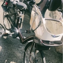  【取引交渉中】電動自転車 子供乗せ ヤマハ ブラウン 前22×後26インチ