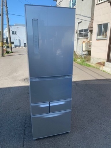 万代店　2019年　東芝 冷蔵庫 GR-P41Gシルバー　５ドア　保証６ヶ月