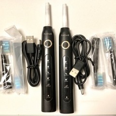 【美品】電動歯ブラシ 音波 USB充電式 IPX７防水 替えブラ...