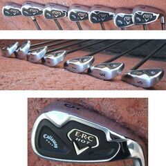 右用 ゴルフクラブ 10本セット キャロウェイ ERC　1W　フェアウェイ3・7　アイアン 5～7、S、P 7本　JV50 E-SERIES 05 IR-1000　まとめて ☆ PayPay(ペイペイ)決済可能 ☆ 札幌市 豊平区 平岸
