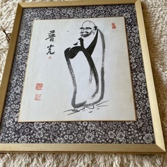 水墨画　額縁付き　33.5cm✖️39cm 1000円