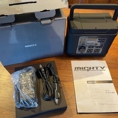 定価49800円未使用 MIGHTY ポータブル電源 ブラック 300w 89600mAh 純正弦波 Panasonicバッテリー