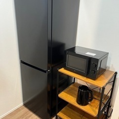 【ネット決済】家電3点+レンジ台付き 冷蔵庫 274L 2ドア冷蔵庫