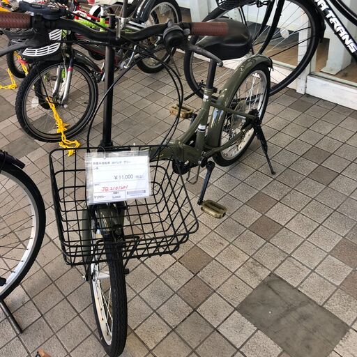 ★ジモティ割あり★  折り畳み自転車 20インチ グリーン系 クリーニング済み SJ2854