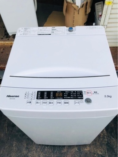 北九州市内配送無料　保証付き　2020年製Hisense 簡易乾燥機能付き洗濯乾燥機 5.5kg HW-T55D ホワイト