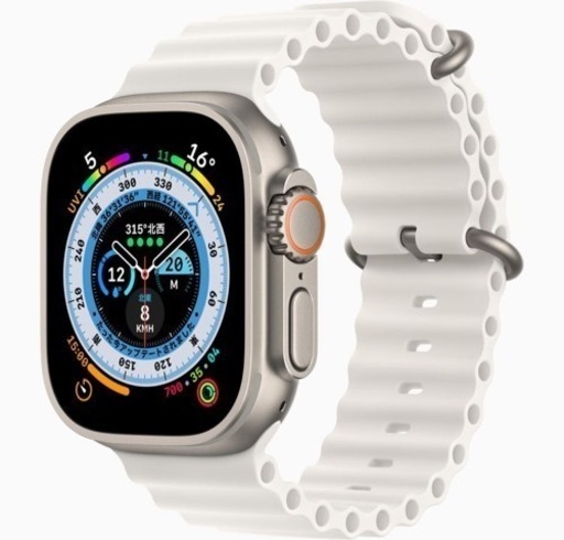 保証付き　Apple Watch Ultra- 49mmチタニウムケースとホワイトオーシャンバンド