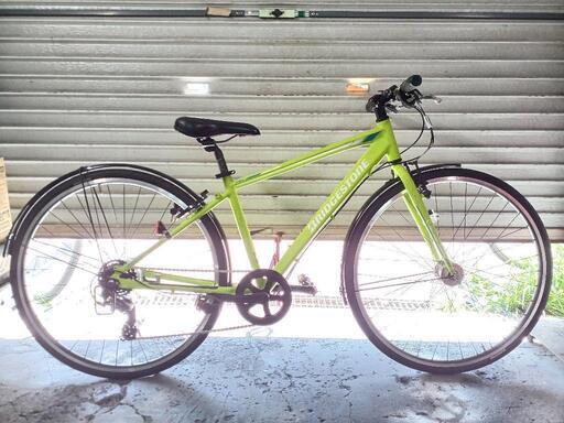 自転車新中古　クロスバイク　BRIDGESTONE　TBI　外装7段変速　鍵新品　フレームサイズ420　タイヤ27インチ　カラーネオンライム