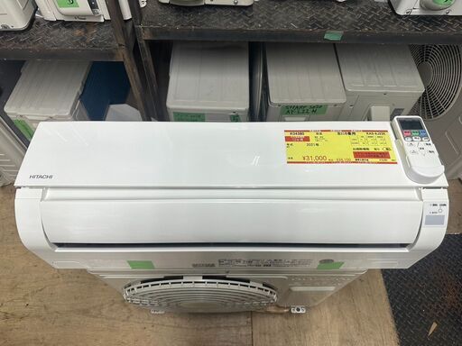 K04380　日立　中古エアコン　主に6畳用　冷房能力　2.2KW ／ 暖房能力　2.2KW