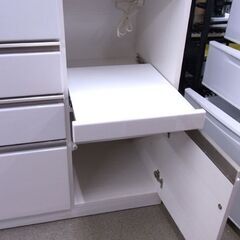 現状特価品！レンジボード 幅120×奥50×高200cm ソフトクローズ セパレート キッチンボード 食器棚 白エナメル ホワイト 西岡店