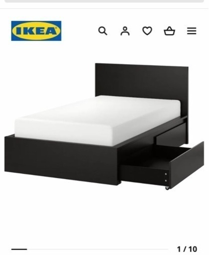 IKEA ダブルベッド　収納付き