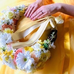 ウェディングブーケ（リースブーケ）、ブートニア 、髪飾りセット