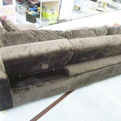 スイートデコレーション カウチソファ 3人掛け 幅約220cm スエード調 ブラウン系 L字ソファ 家具 長椅子 ソファー スイデコ 苫小牧西店