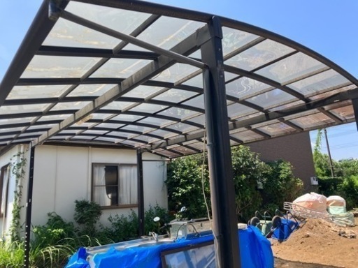 カーポート中古。傷汚れあり！解体済み。柱切断なし！