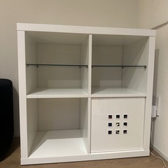 IKEA カラックス kallax ホワイト ガラス棚板付
