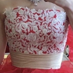 ウエディングドレス カラードレス 赤