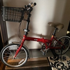 【ネット決済】MINI 折りたたみ自転車　赤　7段変速