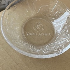 3枚　セット　小皿　透明　クリアガラス　柄あり