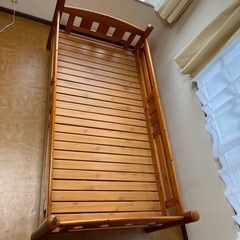 【ネット決済・配送可】【お譲りします】木製すのこシングルベッド
