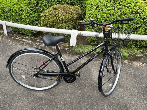 【リサイクルショップどりーむ鹿大前店】No.945　自転車　ママチャリ　黒色　ベル付き　鍵付き　LEDライト付き　27インチ