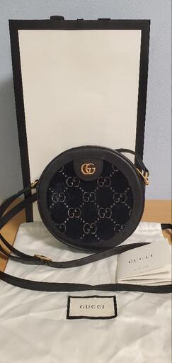 【GUCCI】 GGベルベット ラウンド ショルダーバッグ