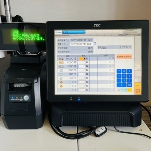 東芝テック POSレジ QT-11 セミセルフレジ 釣銭機 ECS-77 千葉県 東芝テック POSレジ QT-11 セミセルフレジ 釣銭機 ECS-77 千葉県