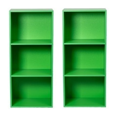 【新品／未開封品】3段ボックス　グリーン　2台セット　カラーボックス