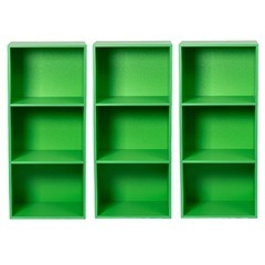 【新品／未開封品】3段ボックス　グリーン　3台セット　カラーボックス