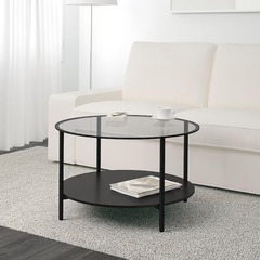 IKEA テーブル コーヒーテーブル, ブラックブラウン/ガラス