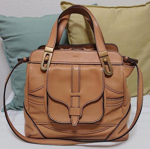 Chloe クロエ\nショルダーバッグ オレンジベージュ\n手持ち・肩掛けOK