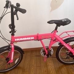 ピンク　ハマー　折りたたみ自転車　美品