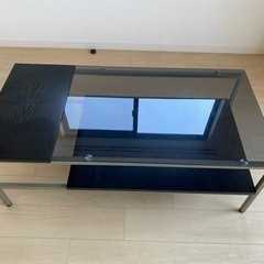ニトリ　ガラステーブル　黒