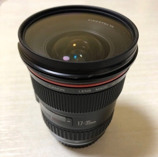 Canonカメラレンズ EF17-35F2.8L USM プロテクター,キャップ,フード付き