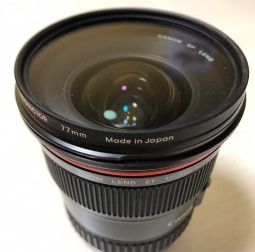 Canonカメラレンズ EF17-35F2.8L USM プロテクター,キャップ,フード付き