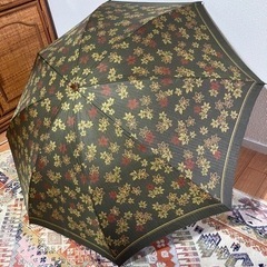 日傘　折り畳み　紅葉　直径91cm 軽量254g 日本製　オリーブ色　着物　茶道