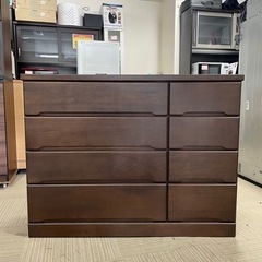 超美品‼️】大川家具(サンウッディ) 120cm幅4段ローチェスト タンス