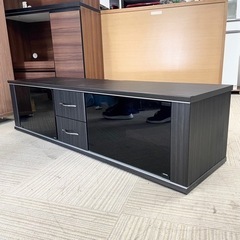 【超美品‼️】朝日木材加工 150cm幅ローボード テレビ台 収納家具 キャスター付き 木目調ブラック♪ 超美品‼️】朝日木材加工 150cm幅ローボード テレビ台 収納家具