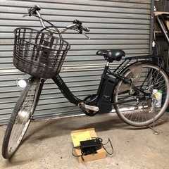 北海道旭川市 レトロ調 子供用 24インチ 自転車 ママチャリ 白 茶 防犯