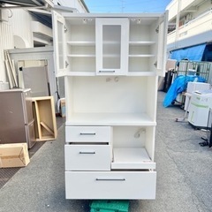 ?激安‼️ニトリホワイト食器棚キッチンボード キッチン収納 幅88cm?