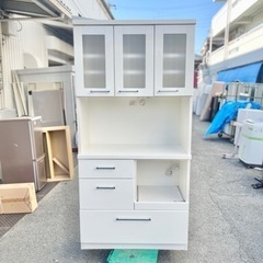 🌟激安‼️ニトリホワイト食器棚キッチンボード キッチン収納 幅88cm🌟