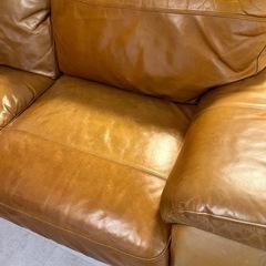 【お取引き中】　オイルレザー　3人掛けソファ