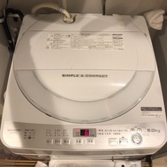 縦型洗濯機　ＳＨＡＲＰ　洗濯容量６ｋｇ　ＥＳ－ＧＥ６Ｂ－Ｗ　２０...