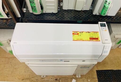 K04389   富士通　中古エアコン　主に6畳用　冷房能力2.2kw/暖房能力2.5kw