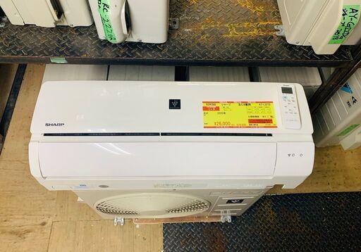 K04390　シャープ　中古エアコン　主に6畳用　冷房能力2.2kw/暖房能力2.5kw