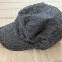 【値下げ】青灰色　帽子　サイズはフリー　　美品