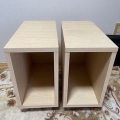 木製の収納ボックス　サイドテーブル　２つセット