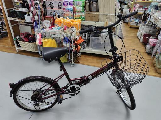 J301☆サビ使用感有り☆折りたたみ自転車☆LAND SCAPE☆6段変速☆LED