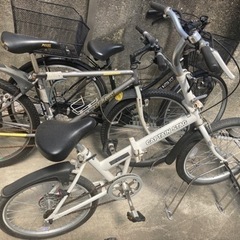 CAPTAIN STAG折りたたみ自転車(白)