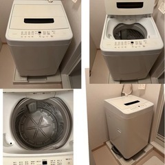 冷蔵庫、洗濯機 、机、椅子のセットです。